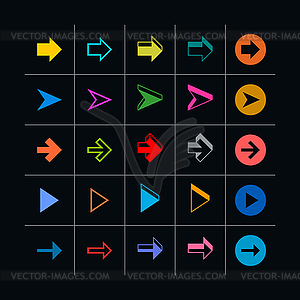 25 arrow sign icon set - stock vector clipart