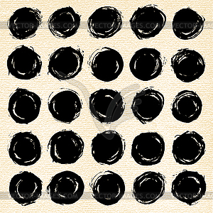 25 circle form brush stroke - vector clip art