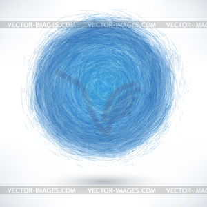 Blue brush stroke in the form of a circle - vector clipart