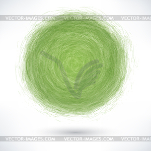 Green brush stroke in the form of a circle  - vector clip art