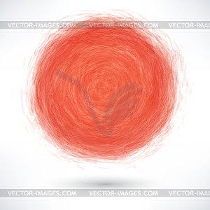 Red brush stroke in the form of a circle - color vector clipart