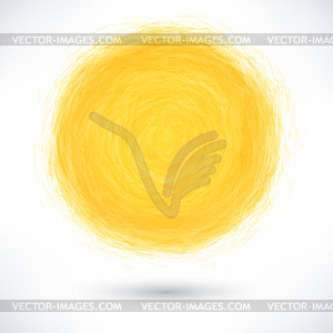 Yellow brush stroke in the form of a circle - vector image