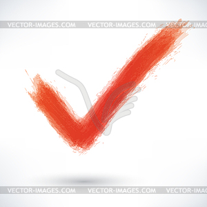 Red check mark sign - vector clipart / vector image