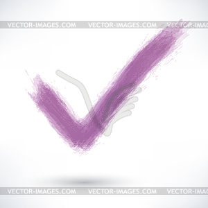 Violet check mark sign - vector image