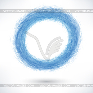 Blue brush stroke in the form of a circle - vector image
