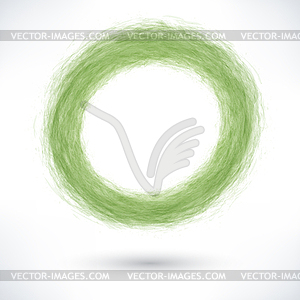 Green brush stroke in the form of a circle - royalty-free vector image