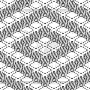 Seamless pattern with 3-D effect cubes in perspective - vector image