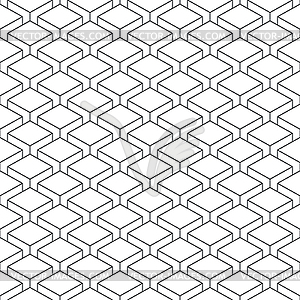 Seamless pattern with 3-D effect cubes in perspective - white & black vector clipart