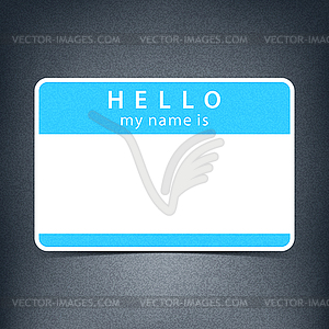 Blue color name tag blank sticker HELLO my name is - vector image