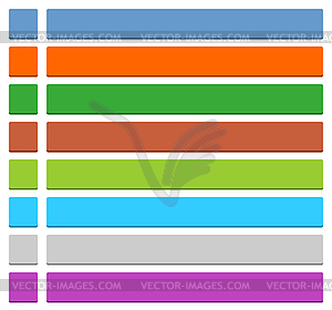 16 empty icon rounded square and rectangle shapes in 3d flat style button - vector image