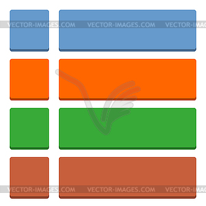 Isolated Empty square and rounded rectangle icon in simple flat style - vector EPS clipart