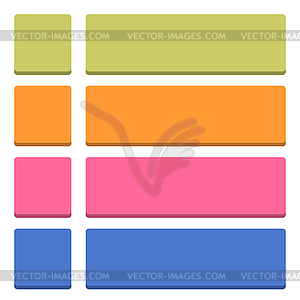 Blank square and rounded rectangle icon in simple flat style - stock vector clipart