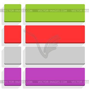 Empty square and rounded rectangle icon with long gray shadow in simple flat style - vector image