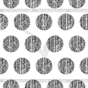 Seamless pattern with black color polka dots on a white background - vector clip art