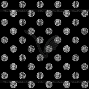 Бесшовные белый горошек на черном фоне - иллюстрация в векторе