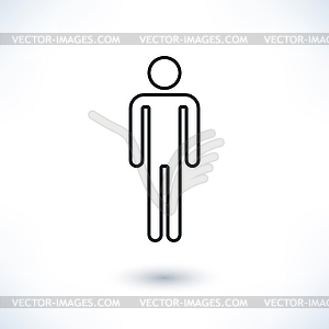 Black outline sign man stands - vector EPS clipart