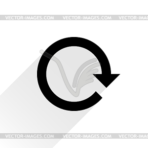 Black arrow icon reload, refresh, rotation, reset, repeat sign 07 - vector image