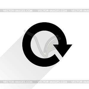 Black arrow icon reload, refresh, rotation, reset, repeat sign 12 - vector clip art