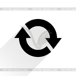 Black arrow icon reload, refresh, rotation, reset, repeat sign 13 - vector image