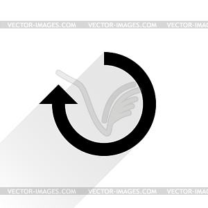 Black arrow icon reload, refresh, rotation, reset, repeat sign 25 - vector image