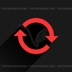 Red arrow icon reload, refresh, rotation, reset, repeat sign 06 - vector image