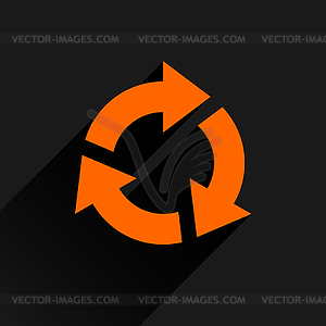 Orange arrow icon reload, refresh, rotation, reset, repeat sign 11 - vector clipart