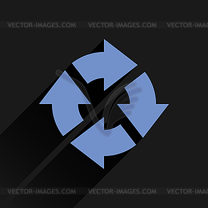 Blue arrow icon reload, refresh, rotation, reset, repeat sign 16 - vector clip art