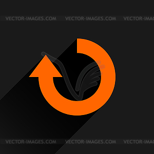 Orange arrow icon reload, refresh, rotation, reset, repeat sign 27 - vector image