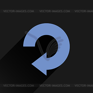 Blue arrow icon reload, refresh, rotation, reset, repeat sign 32 - vector clipart