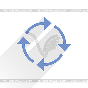 Blue arrow icon reload, refresh, rotation, reset, repeat sign 04 - vector clipart