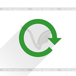 Green arrow icon reload, refresh, rotation, reset, repeat sign 05 - vector image