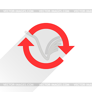 Red arrow icon reload, refresh, rotation, reset, repeat sign 06 - vector clip art