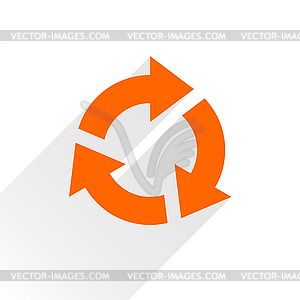 Orange arrow icon reload, refresh, rotation, reset, repeat sign 11 - vector EPS clipart