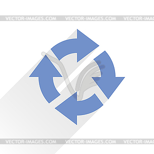 Blue arrow icon reload, refresh, rotation, reset, repeat sign 12 - vector clipart