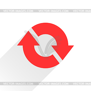 Red arrow icon reload, refresh, rotation, reset, repeat sign 14 - vector clip art