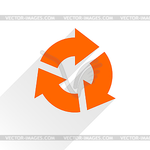 Orange arrow icon reload, refresh, rotation, reset, repeat sign 15 - vector image