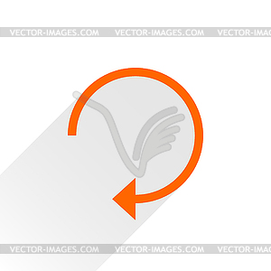 Orange arrow icon reload, refresh, rotation, reset, repeat sign 19 - vector image