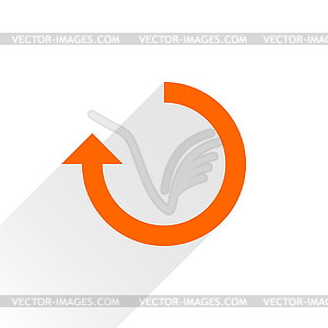 Orange arrow icon reload, refresh, rotation, reset, repeat sign 23 - vector clipart