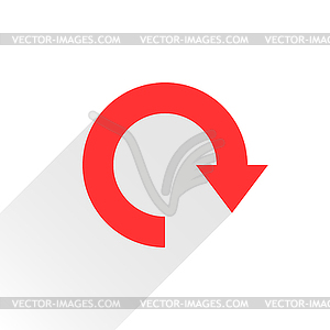 Red arrow icon reload, refresh, rotation, reset, repeat sign 26 - vector image