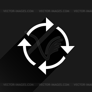 White arrow icon reload, refresh, rotation, reset, repeat sign 05 - vector image