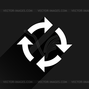 White arrow icon reload, refresh, rotation, reset, repeat sign 10 - vector clipart