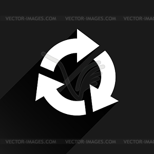 White arrow icon reload, refresh, rotation, reset, repeat sign 14 - vector image