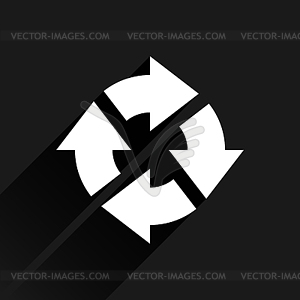 Белый значок стрелки перезагрузки, обновите, вращение, сброс, Вольта 20 - рисунок в векторном формате