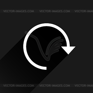 White arrow icon reload, refresh, rotation, reset, repeat sign 21 - royalty-free vector image