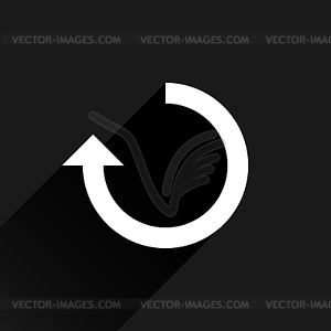 White arrow icon reload, refresh, rotation, reset, repeat sign 25 - vector image