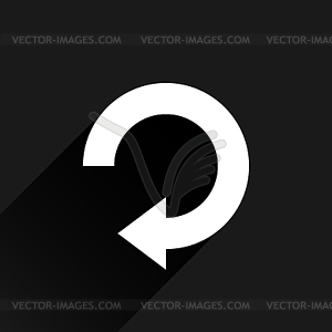 White arrow icon reload, refresh, rotation, reset, repeat sign 29 - vector image