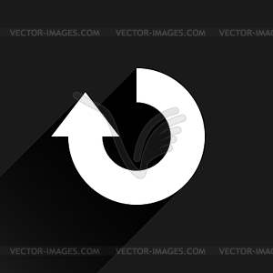 White arrow icon reload, refresh, rotation, reset, repeat sign 31 - vector image