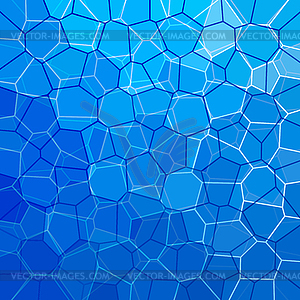 Blue water texture abstract background with polygon shapes - vector image