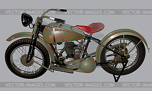 Античный мотоциклов Harley-Davidson 28B - векторный клипарт Royalty-Free