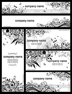 Floral templates (black and whites) - vector clip art